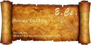 Boray Csilla névjegykártya